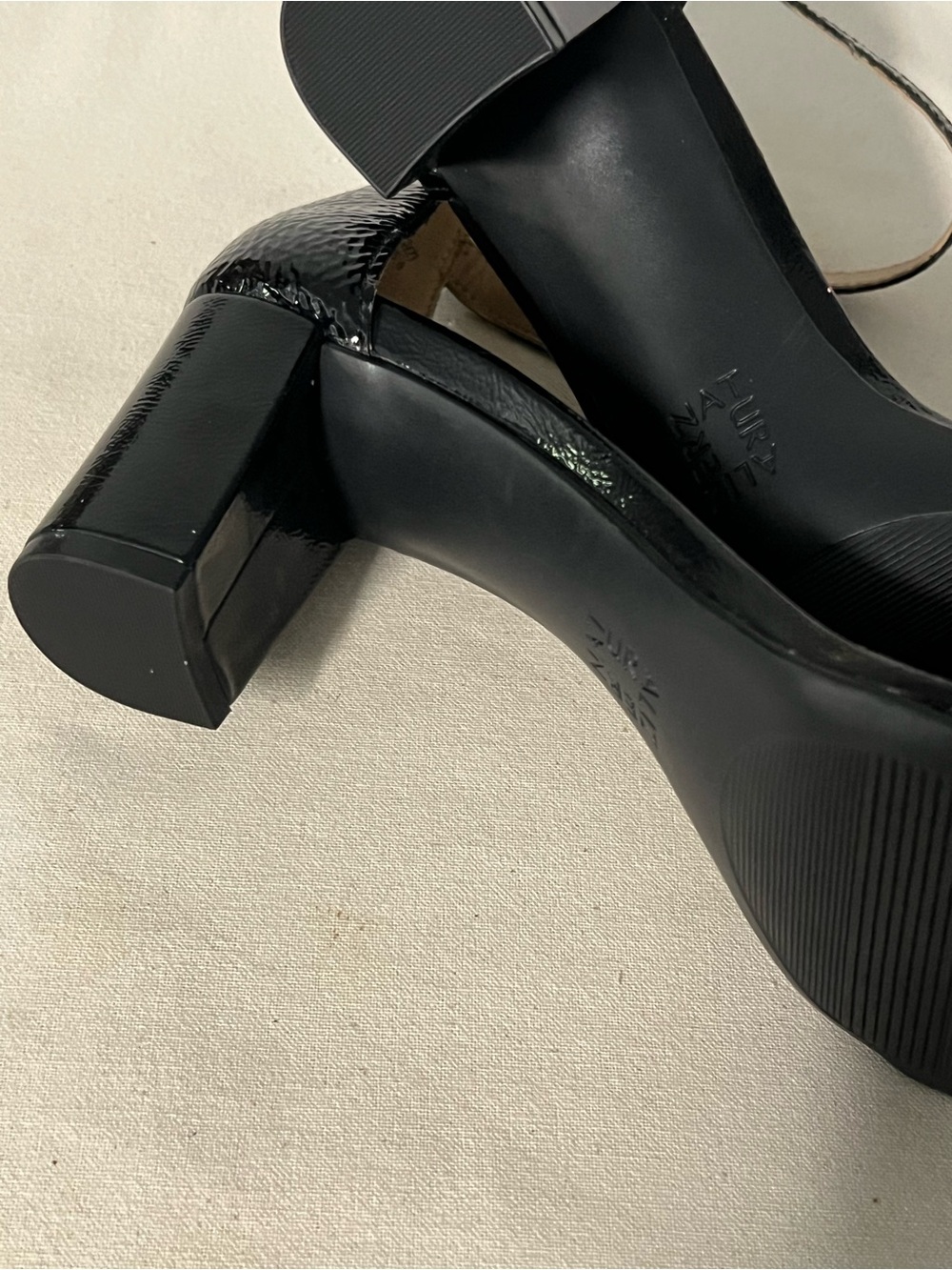 Naturalizer Black Patent Ankle-Strap Block Heels - Picture 3 of 3